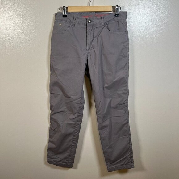 Johnnie-O Tailgaters Pants Size 30x29 Gray Lined Insulated Chino Flat Front - Picture 1 of 13